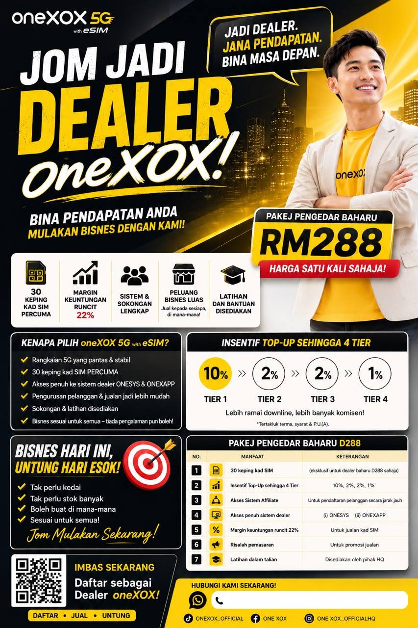 Poster pakej dealer oneXOX RM288
